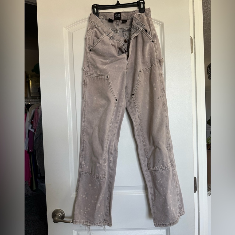 BDG Light Gray High-Rise Carpenter Jeans